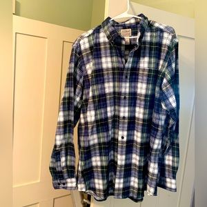 LL Bean plaid, men's large/regular.  Brand new, never worn or washed